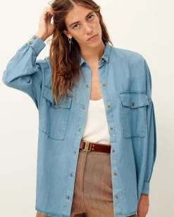 Hemden Und Blusen Sessùn |Botania Provencial Blue