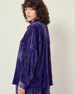 Hemden Und Blusen Sessùn |Kyoto Velvet Orient Blue